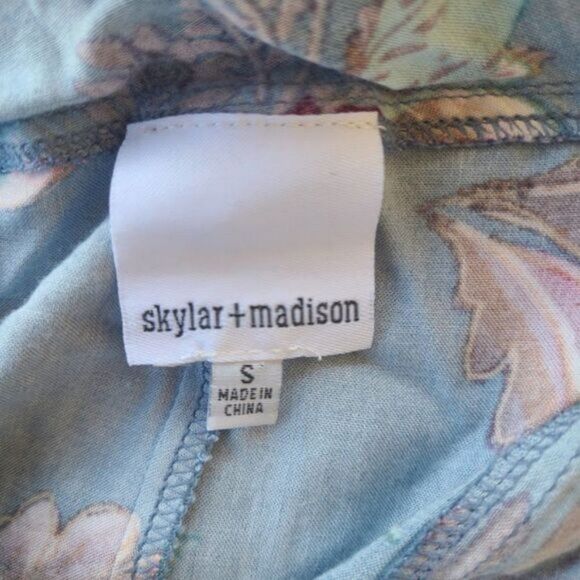 Skylar + Madison Blue Floral Wrap Open Back Boho Maxi Dress Small Summer - Picture 5 of 6